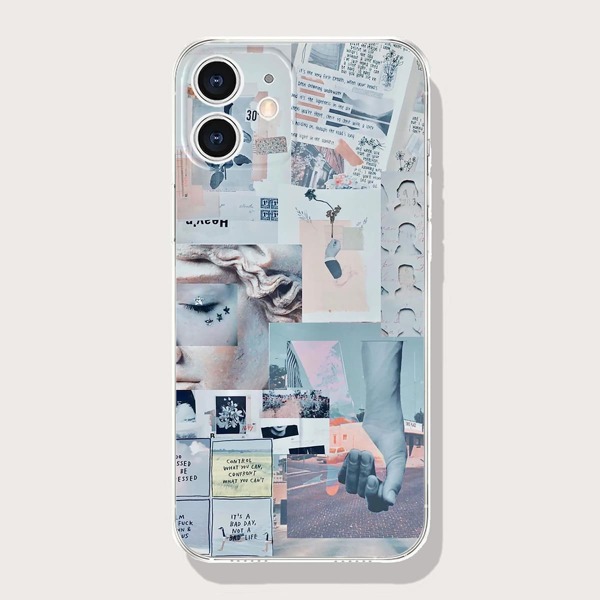 

Aesthetic Collage Phone Case, Blue