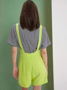 SHEIN Unity Overol con bolsillo oblicuo con cremallera trasera - Verde Lima - Ver 2