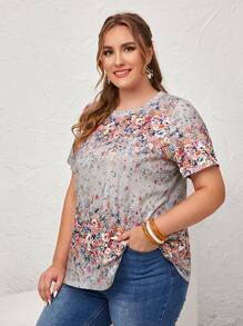 EMERY ROSE Áo thun Plus size Hoa Giải trí - Nhiều màu - Xem 4