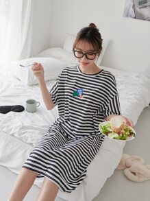 DAZY 卡通和標語圖案睡裙