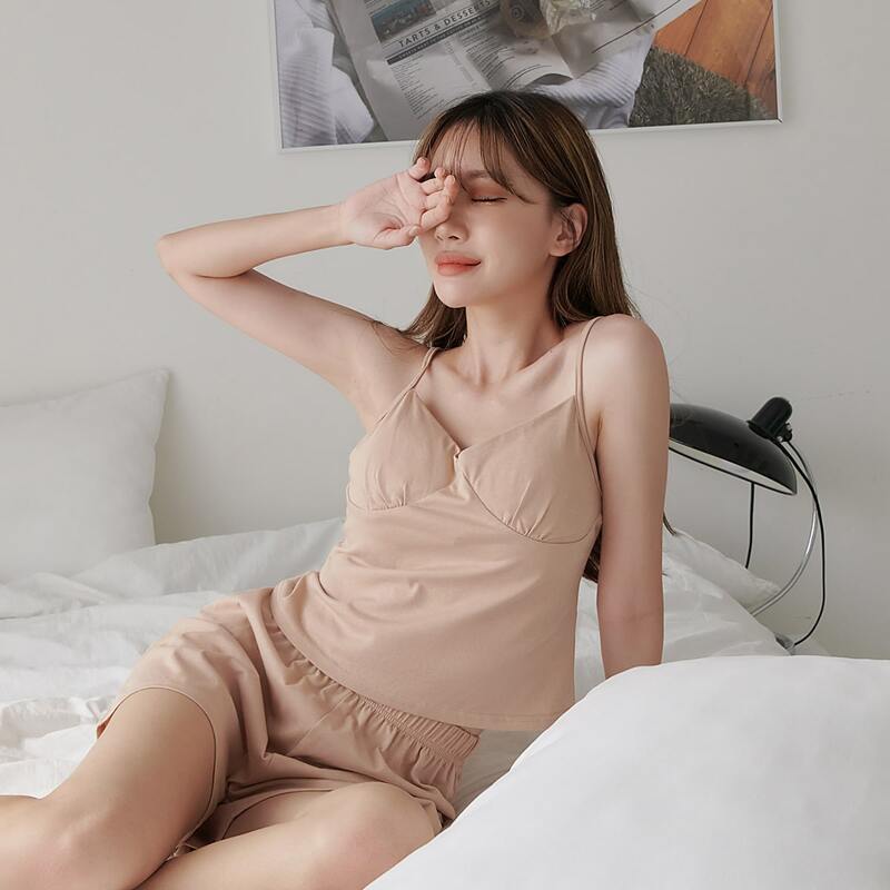 

3pcs Letter Graphic Pajama Set, Khaki