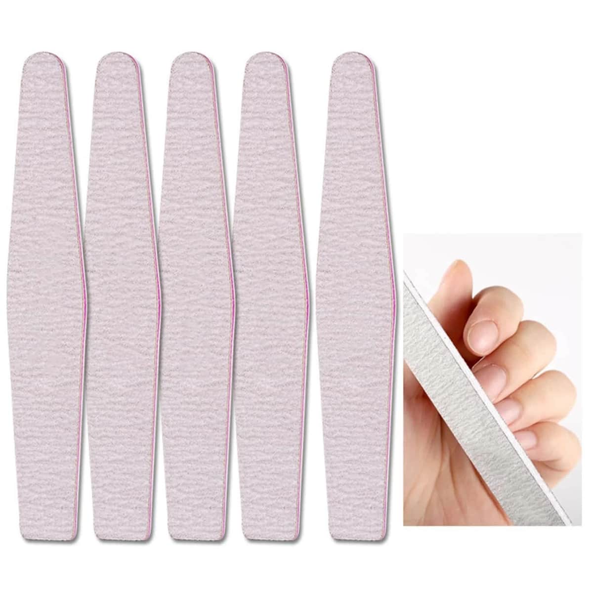

5pcs Solid Nail File, Multicolor