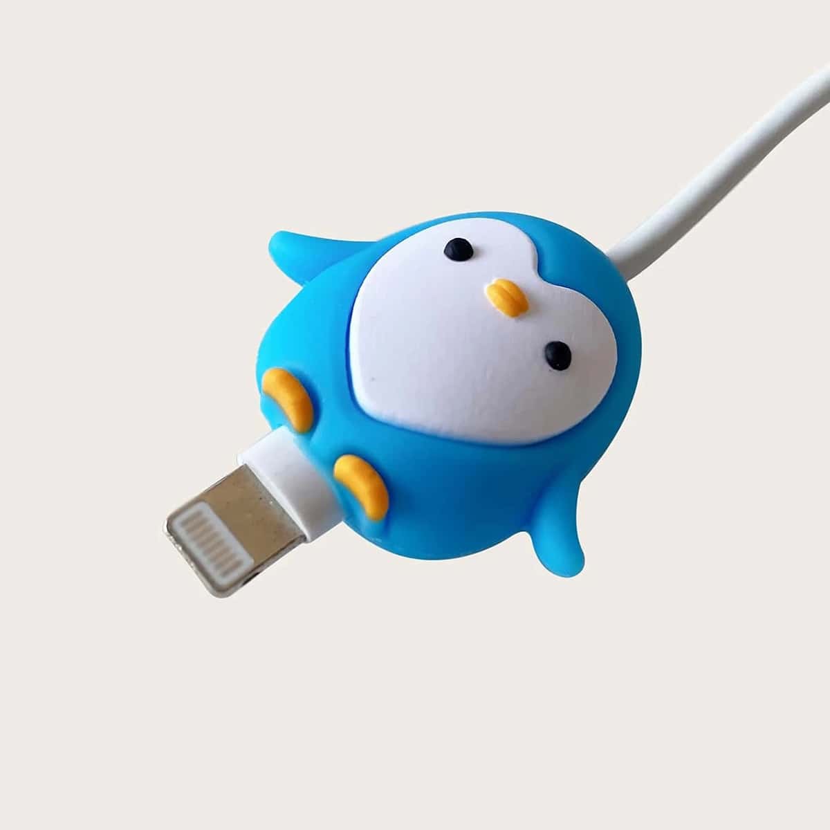 

1pc Cartoon Design Data Cable Protection, Blue
