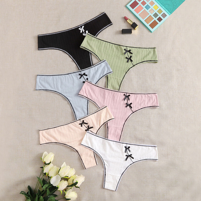 

6pack Plus Bow Decor Panty Set, Multicolor