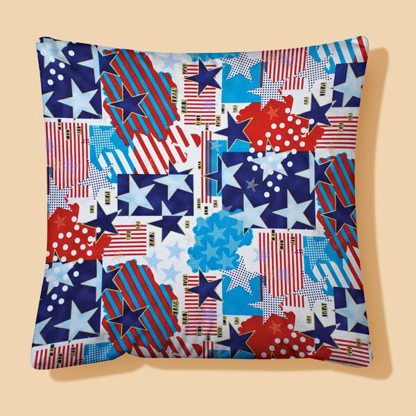 

Star Print Cushion Cover Without Filler, Multicolor