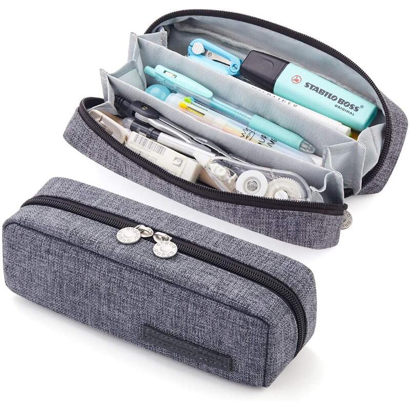 

1pc Plain Pencil Case, Dark grey