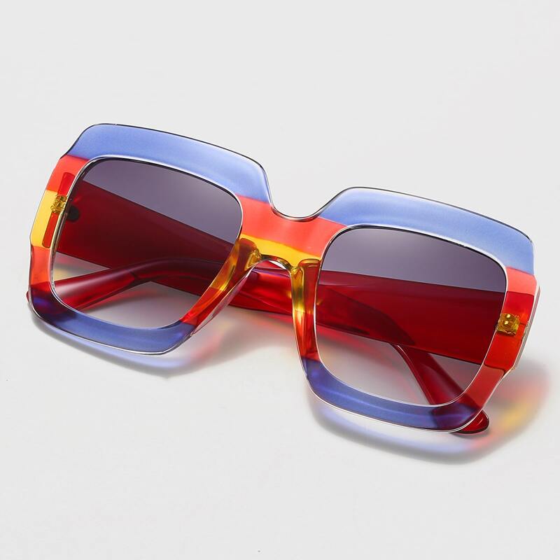 

Color Block Square Frame Sunglasses