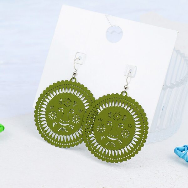 

Hollow Out Drop Earrings, Cadet blue