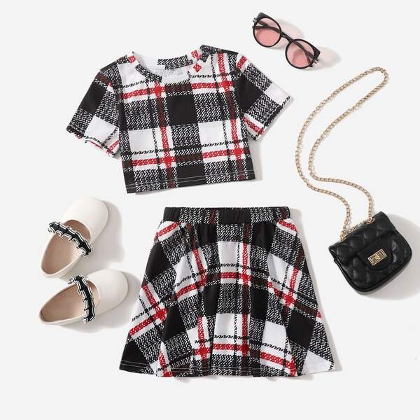 

Toddler Girls Plaid Top And Skirt Set, Multicolor