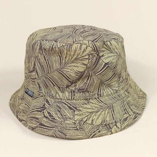 

Leaf Print Bucket Hat, Khaki
