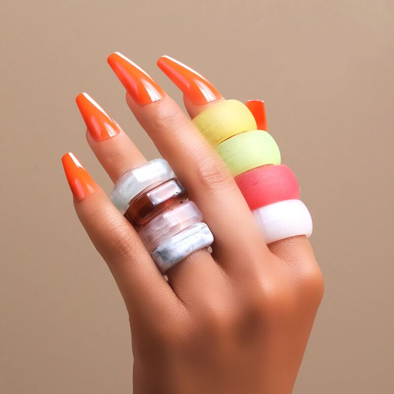 

8pcs Simple Ring, Multicolor