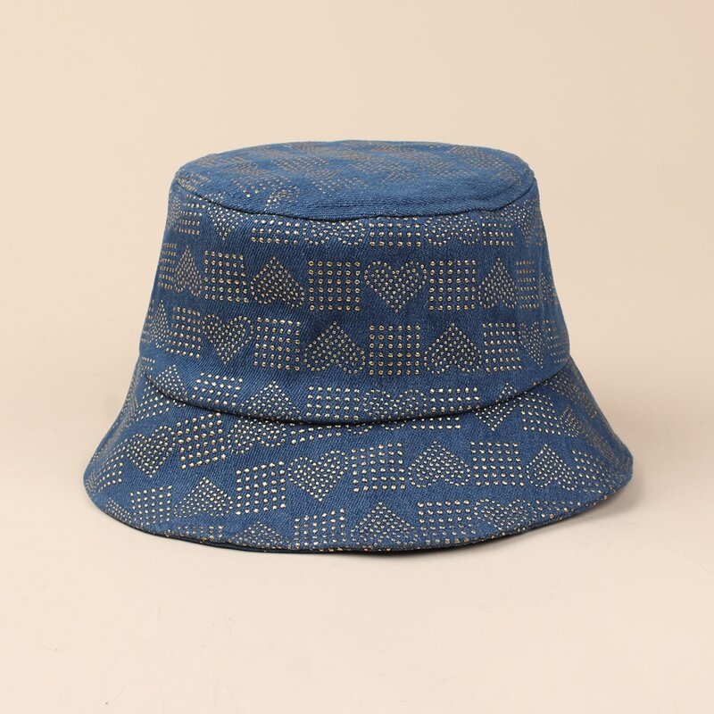 

Heart Decor Bucket Hat, Blue