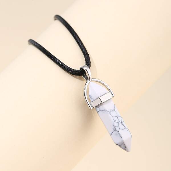 

Geometric Charm Necklace, White