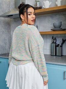 Plus Twist Front Drop Shoulder Jumper - Multicolor - View 2
