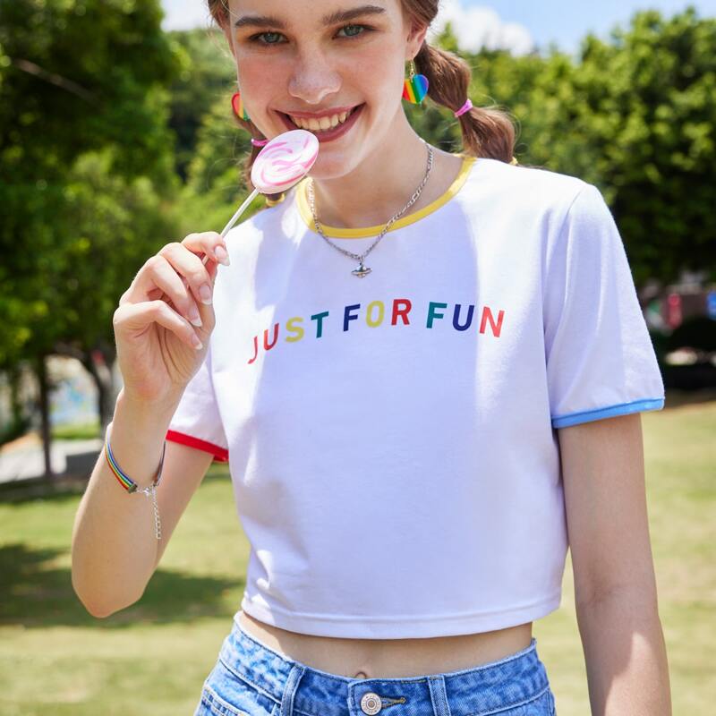 

Letter Ringer Tee, White