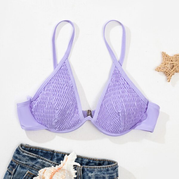 

Smocked Underwire Bikini Top, Lilac purple