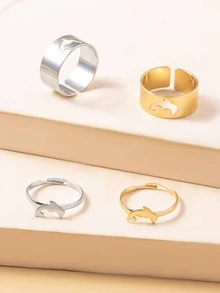 4 piezas Anillo delfín con diseño - Multicolor - Ver 2