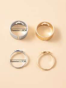 4 piezas Anillo delfín con diseño - Multicolor - Ver 4