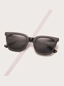 Gafas de moda con montura cuadrada y pequeña para hombre - Negro - Ver 1