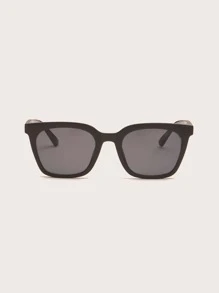 Gafas de moda con montura cuadrada y pequeña para hombre - Negro - Ver 3