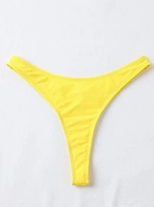 高衩比基尼丁字褲 - 黃色 - 查看 1