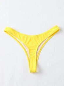 高衩比基尼丁字褲 - 黃色 - 查看 2