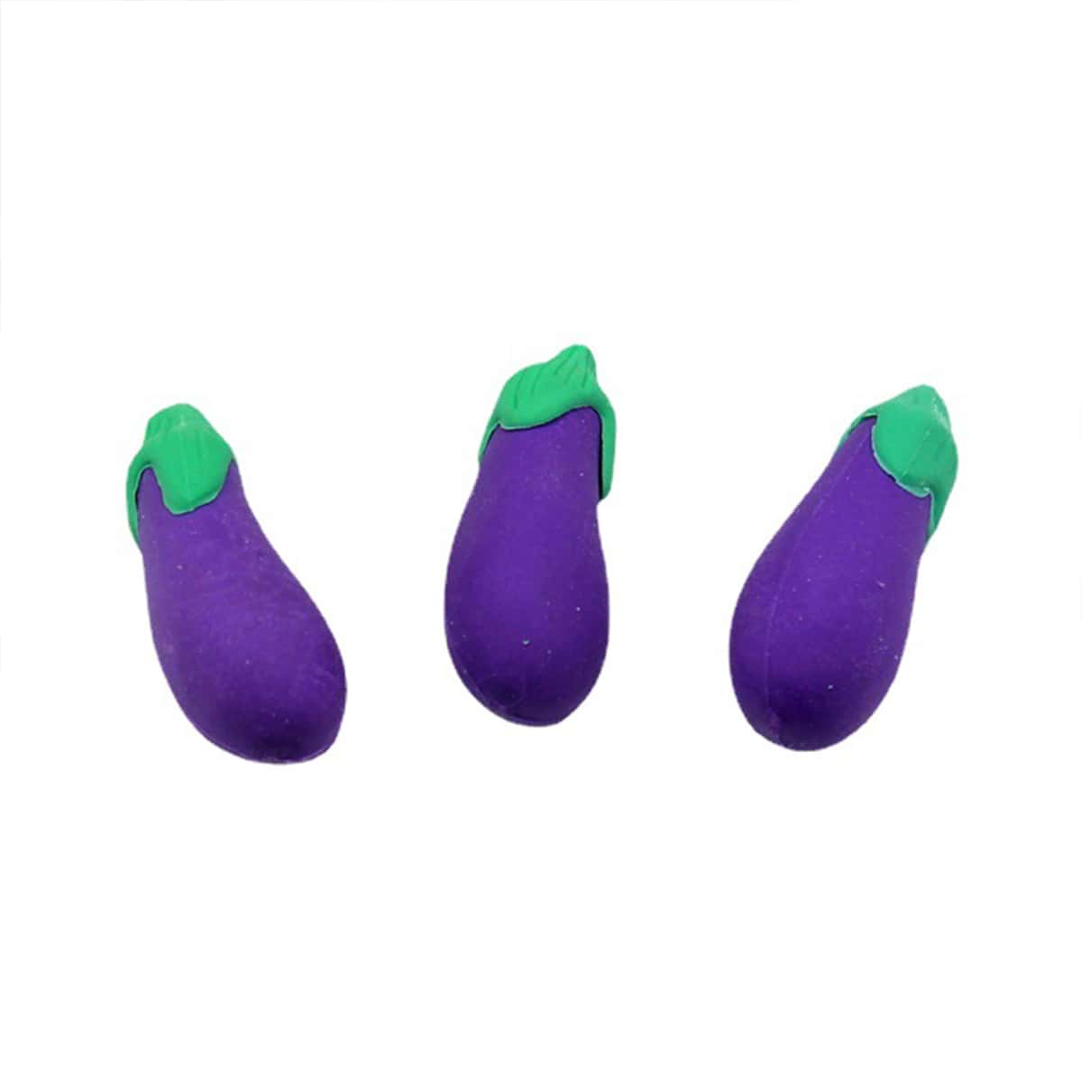 

2pcs Eggplant Shaped Eraser, Multicolor