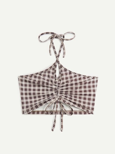 Top de tirantes de cuadros con cordón