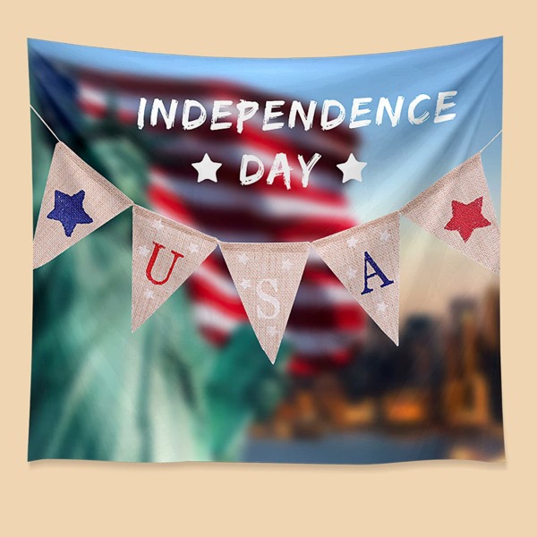 

Slogan Graphic Independence Day Tapestry, Multicolor