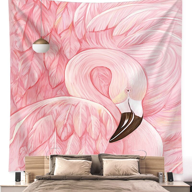 

Flamingo Print Tapestry, Multicolor