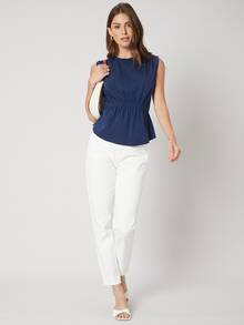 MOTF PREMIUM GATHERED TANK TOP - Navy Blue - View 5