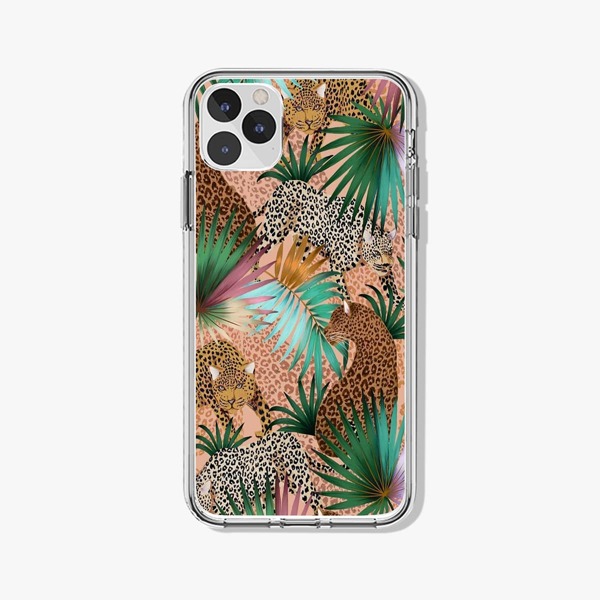 

Leopard & Leaf Print Phone Case, Multicolor