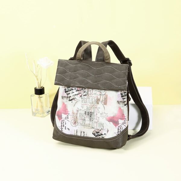 

1pc Graphic Backpack, Multicolor