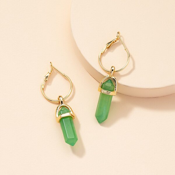 

Geo Decor Earrings, Green