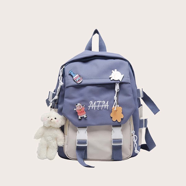 

Kids Two Tone Large Capacity School Bag, Blue