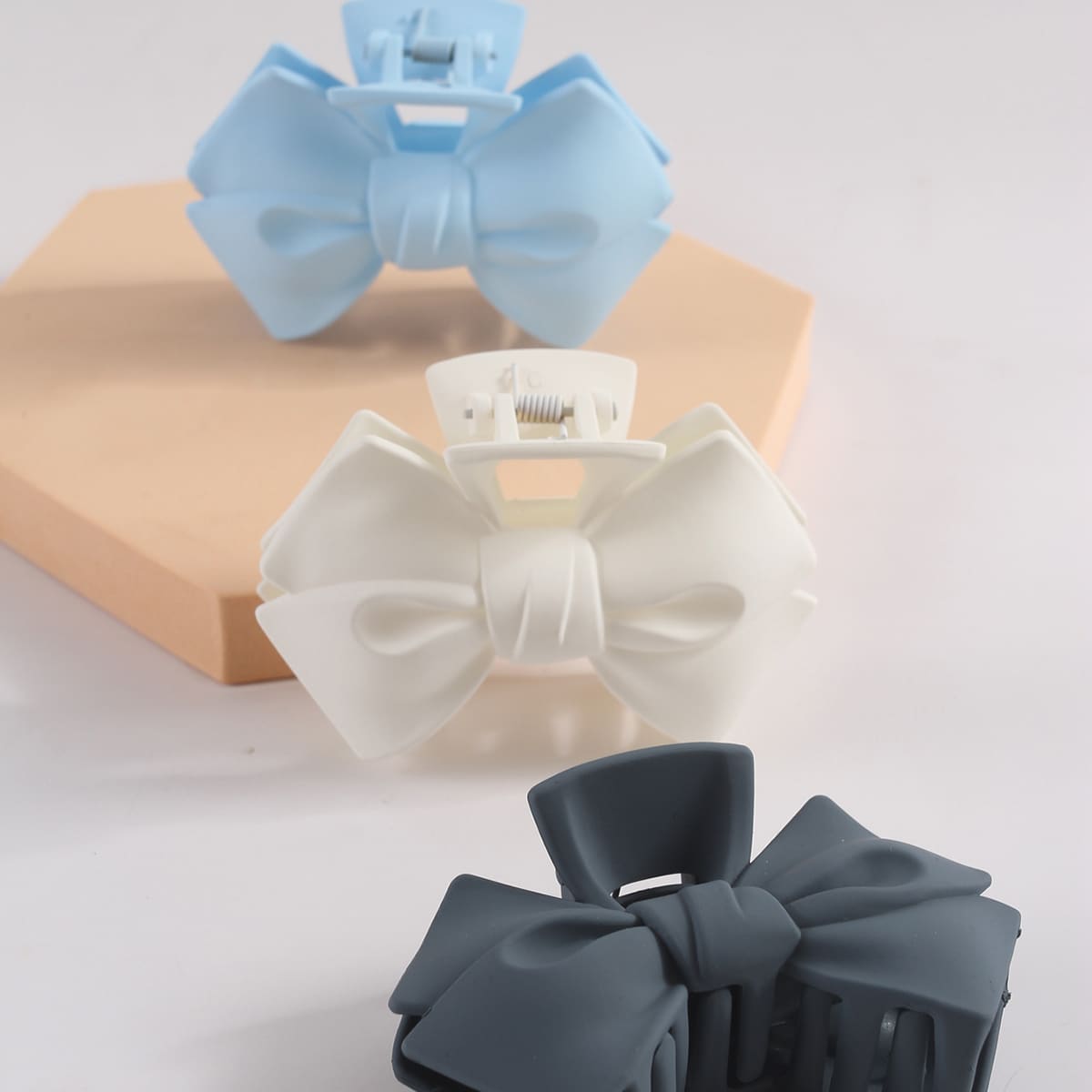 

3pcs Bow Design Hair Claw, Multicolor
