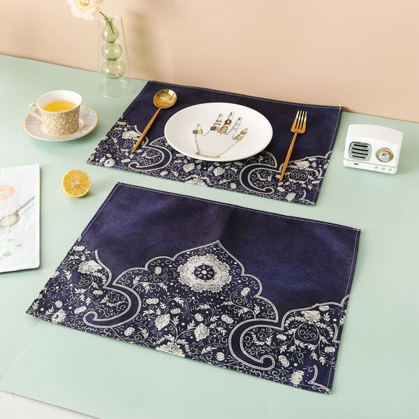 

1pc Graphic Print Placemat, Multicolor