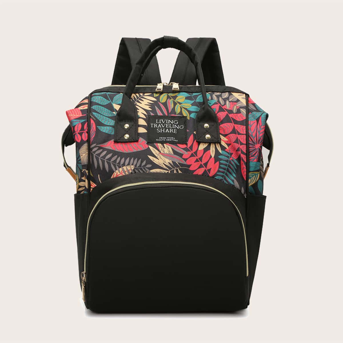 

Tropical Graphic Functional Backpack, Black