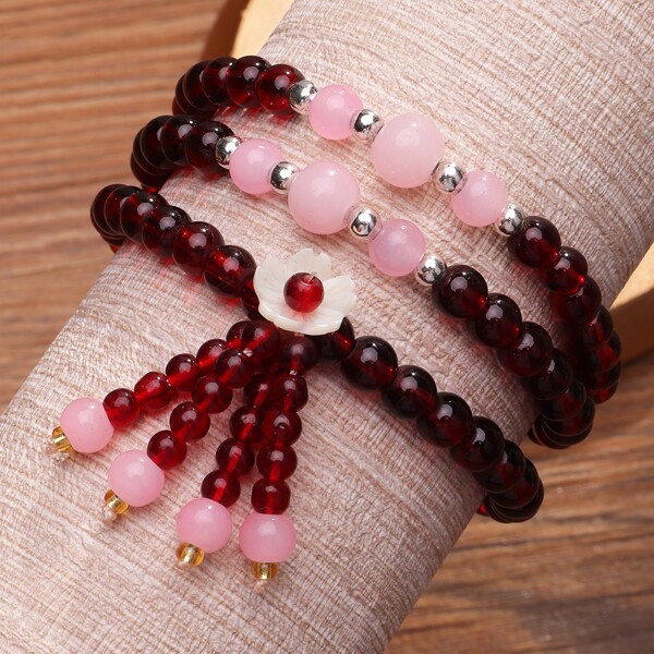 

1pc Beaded Bracelet, Multicolor