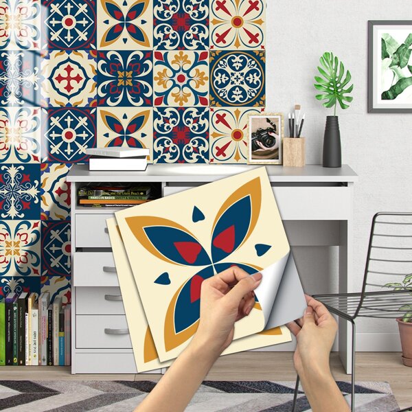 

10pcs Graphic Print Wall Sticker, Multicolor
