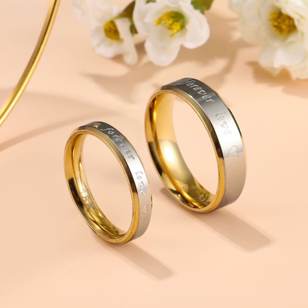

2pcs Stainless Steel Ring, Multicolor