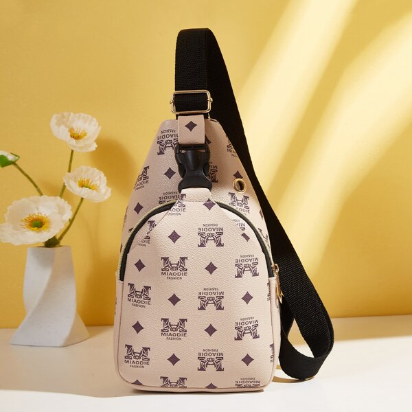 

Letter Graphic Sling Bag, Pink