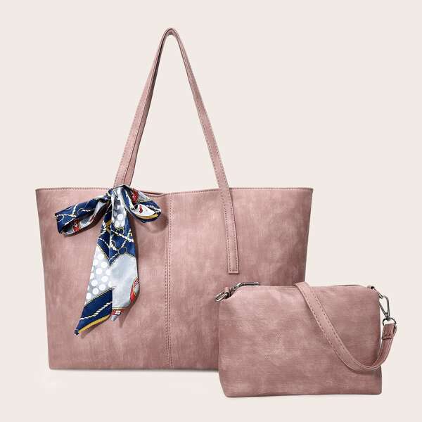 

2pcs Scarf Decor Bag Set, Pink