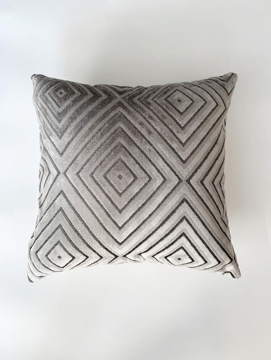 Velvet Cushion Cover Without Filler, Modern Throw Pillow Cover, Pillow Insert Not Include, For Sofa, Living Room - Grey - View 1