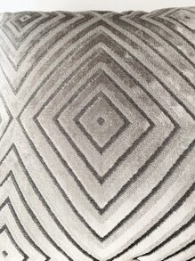 Velvet Cushion Cover Without Filler, Modern Throw Pillow Cover, Pillow Insert Not Include, For Sofa, Living Room - Grey - View 4