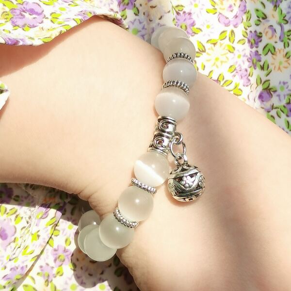 

1pc Beaded Bracelet, White