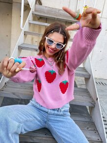 Jersey fresa patrón - Rosa - Ver 3