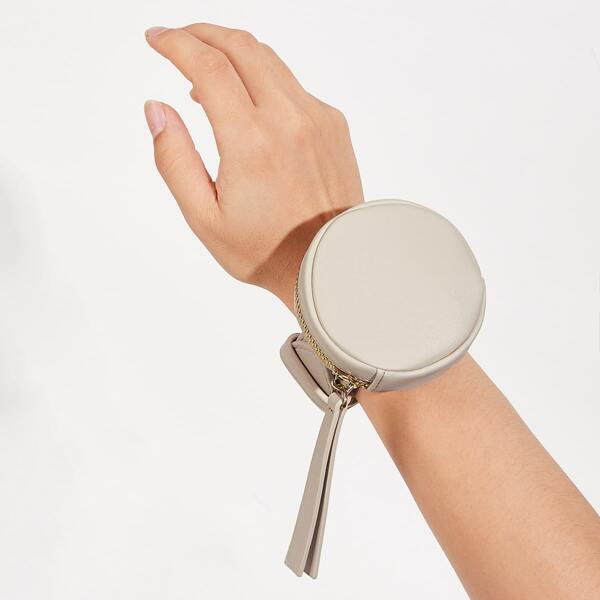 

Minimalist Circle Purse, Beige