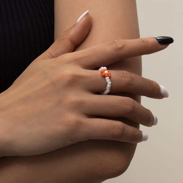 

Bead Decor Ring, Orange