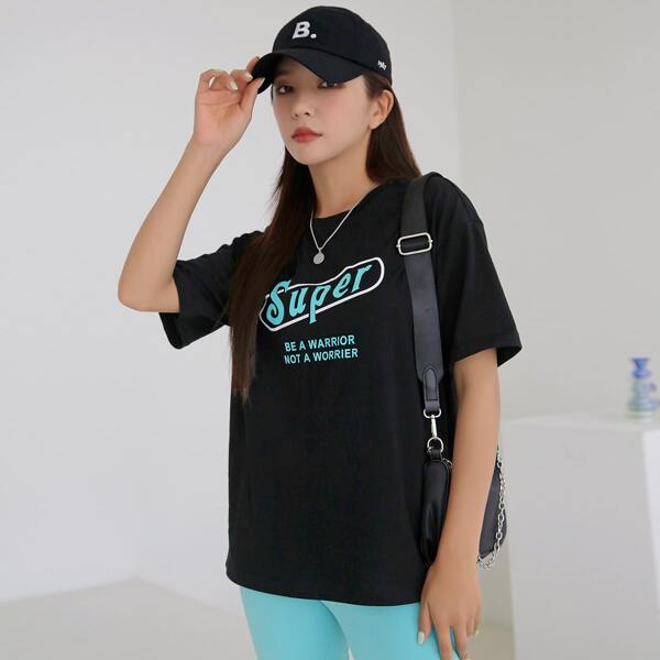 

Slogan Graphic Tee, Black